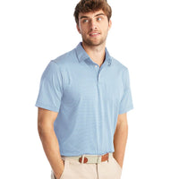 Albatross Prep-Formance Striped Polo in Gulf Blue by Johnnie-O - Country Club Prep