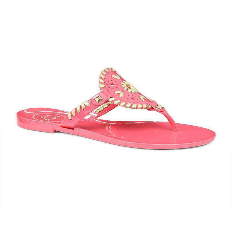 Georgica Jelly Sandal in Pink and Gold by Jack Rogers - Country Club Prep