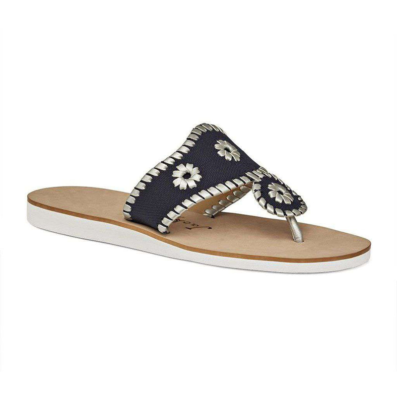 Captiva Sandal in Midnight & Silver by Jack Rogers - Country Club Prep