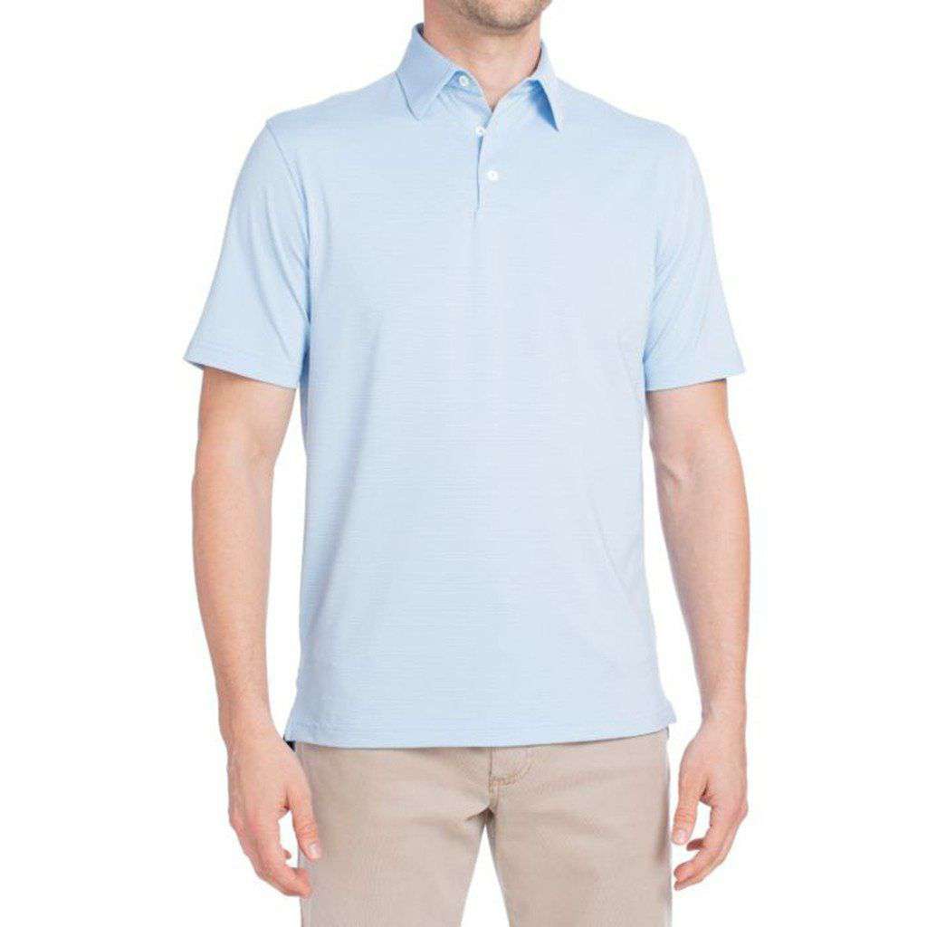 Albatross Prep-Formance Striped Polo in Gulf Blue by Johnnie-O - Country Club Prep