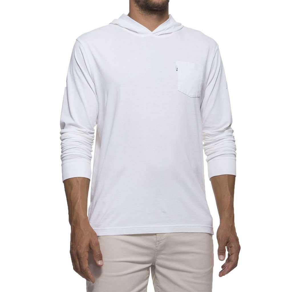 Eller Long Sleeve Hooded T-Shirt in White by Johnnie-O - Country Club Prep