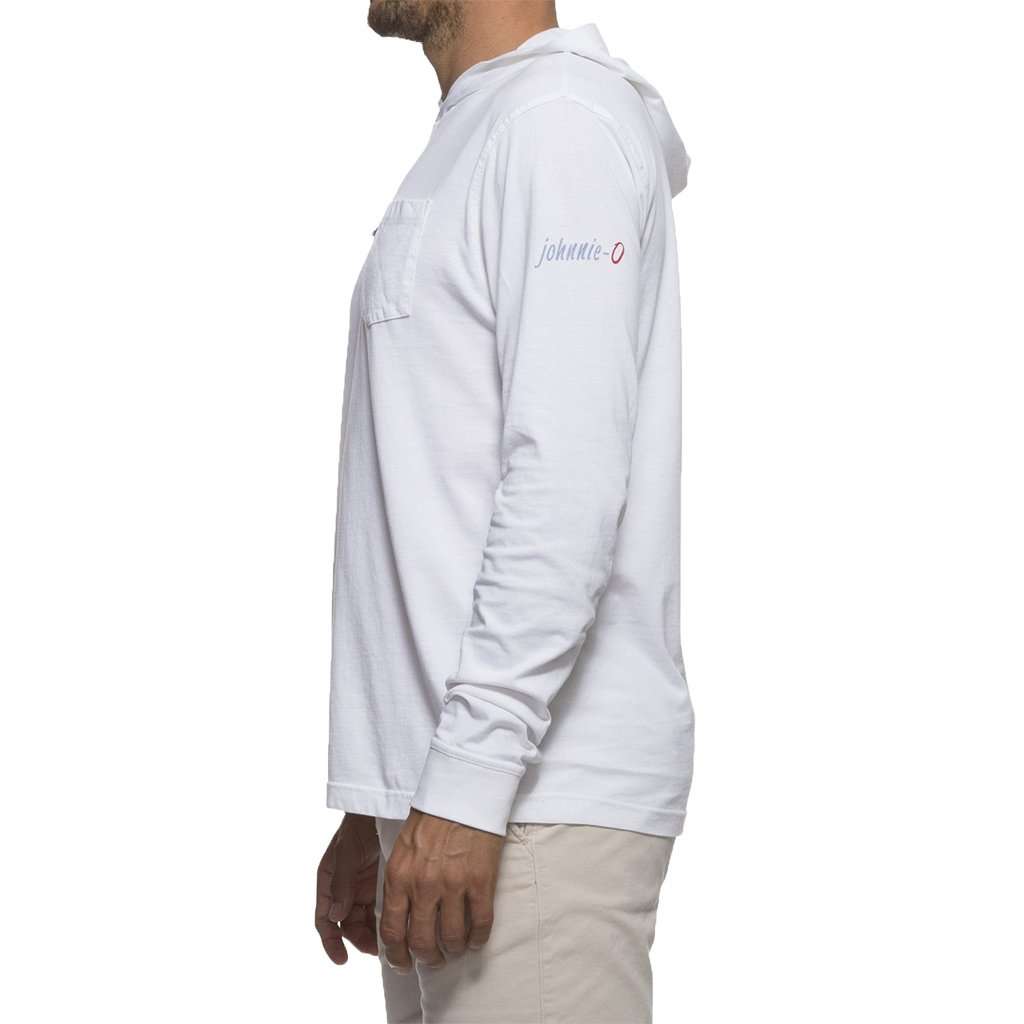 Eller Long Sleeve Hooded T-Shirt in White by Johnnie-O - Country Club Prep