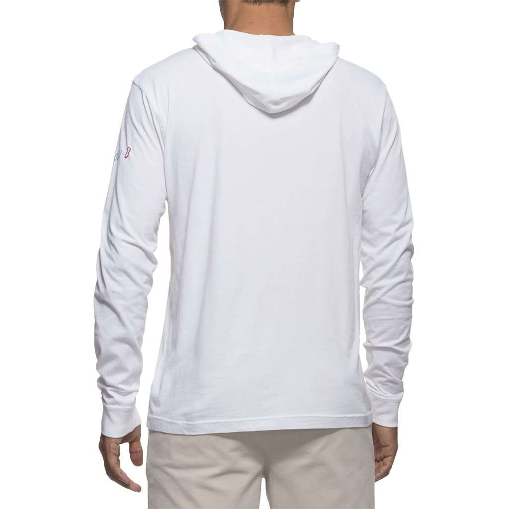 Eller Long Sleeve Hooded T-Shirt in White by Johnnie-O - Country Club Prep