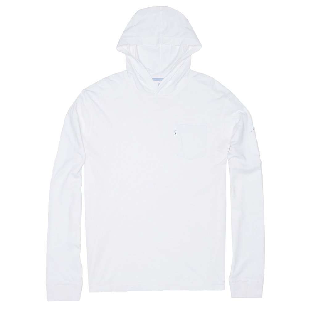 Eller Long Sleeve Hooded T-Shirt in White by Johnnie-O - Country Club Prep