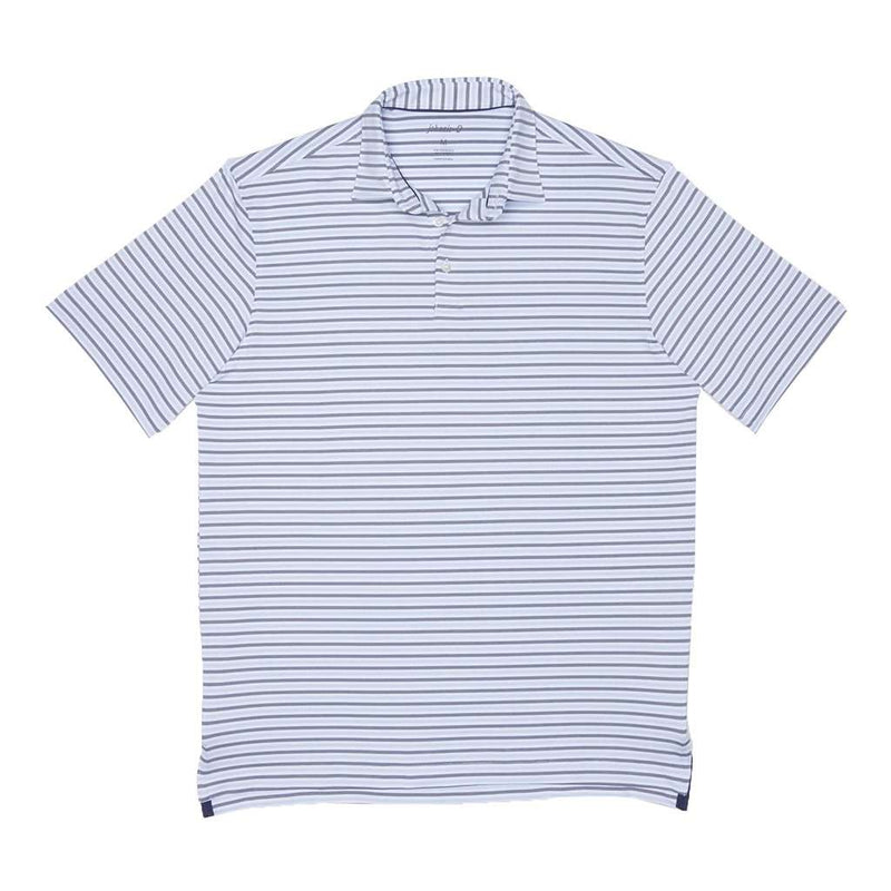 Hyder Striped Prep-Formance Polo in White by Johnnie-O - Country Club Prep