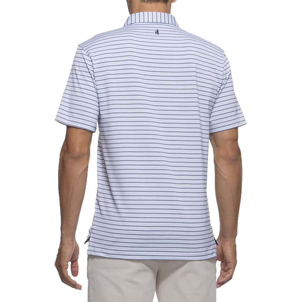 Hyder Striped Prep-Formance Polo in White by Johnnie-O - Country Club Prep