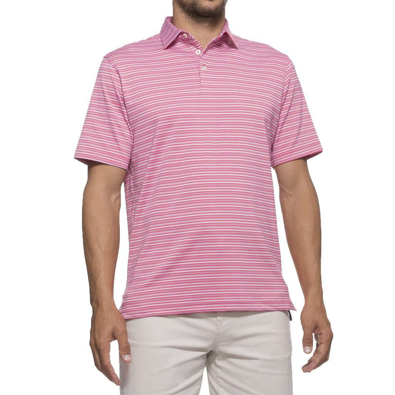 Nash Striped Prep-Formance Polo in Blossom by Johnnie-O - Country Club Prep