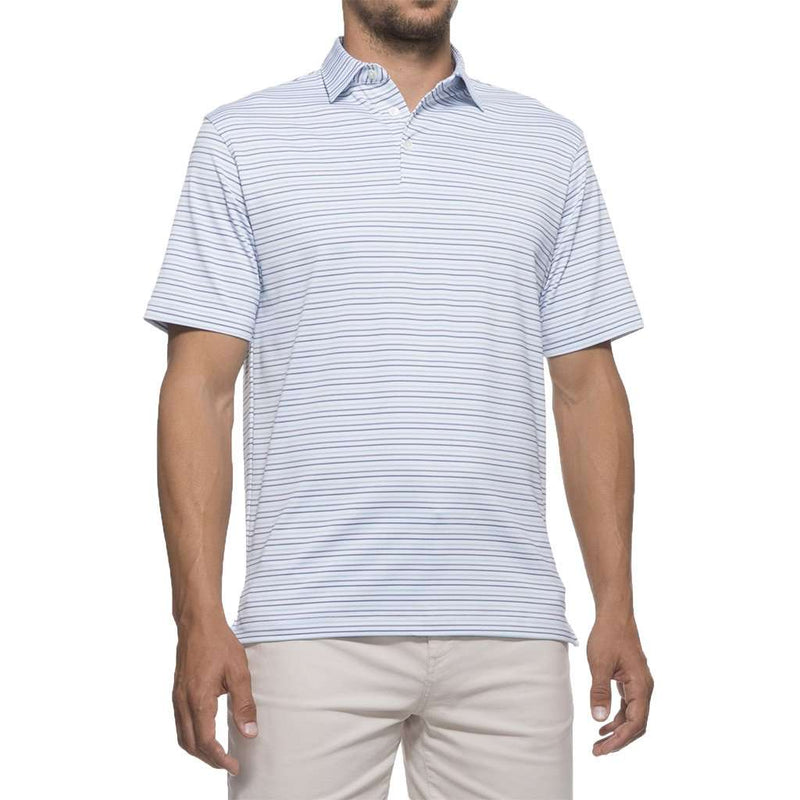 Nash Striped Prep-Formance Polo in White by Johnnie-O - Country Club Prep