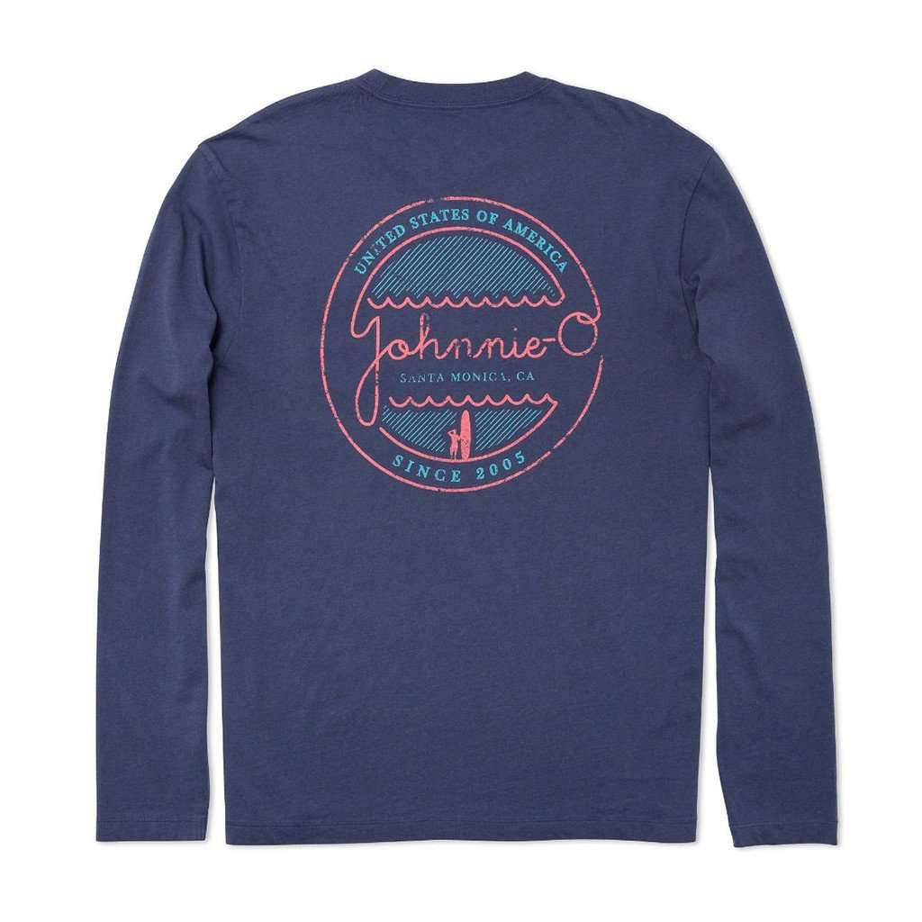 Neon Long Sleeve T-Shirt in Pacific by Johnnie-O - Country Club Prep
