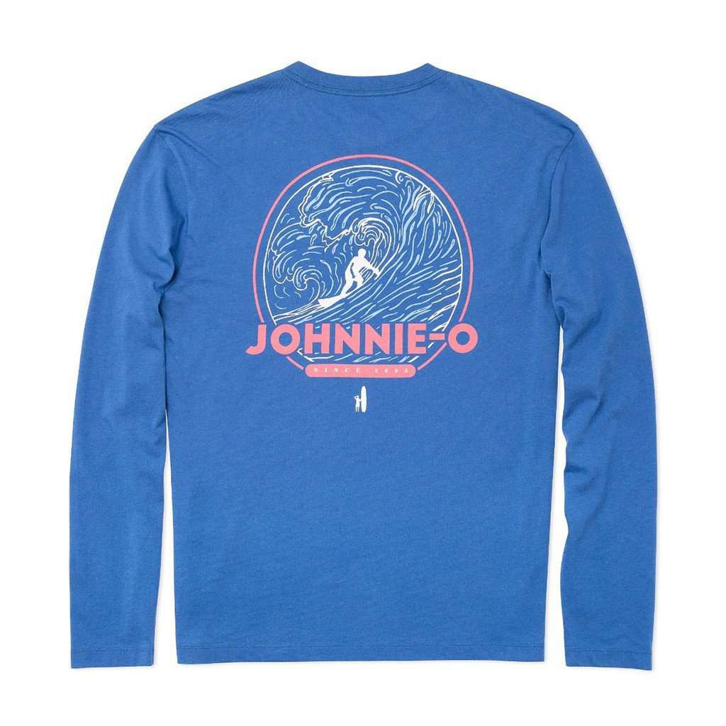 Reef Break Long Sleeve T-Shirt in Laguna Blue by Johnnie-O - Country Club Prep