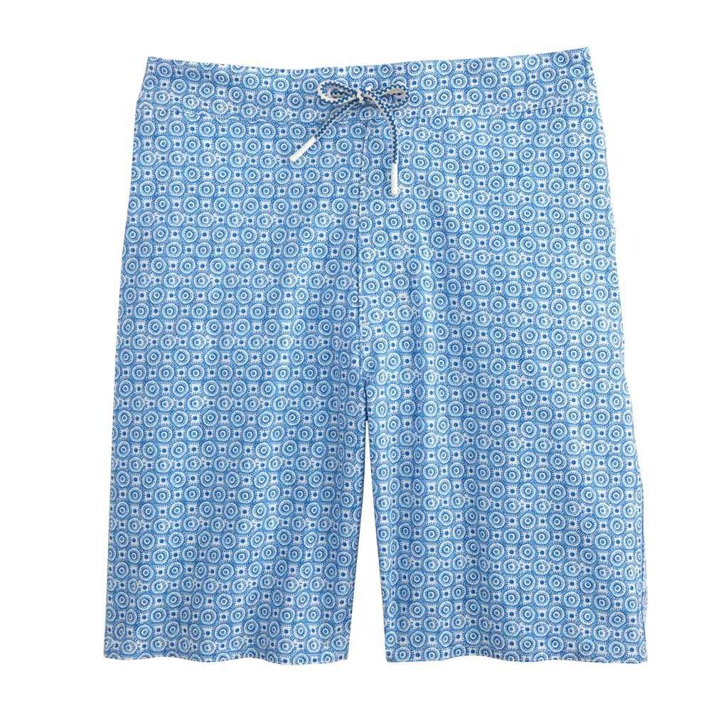 Southport Half Elastic Surf Shorts in Laguna Blue by Johnnie-O - Country Club Prep