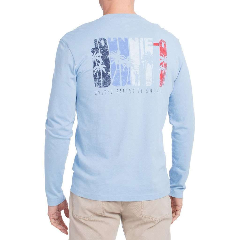 Sumatra Long Sleeve T-Shirt in Gulf Blue by Johnnie-O - Country Club Prep