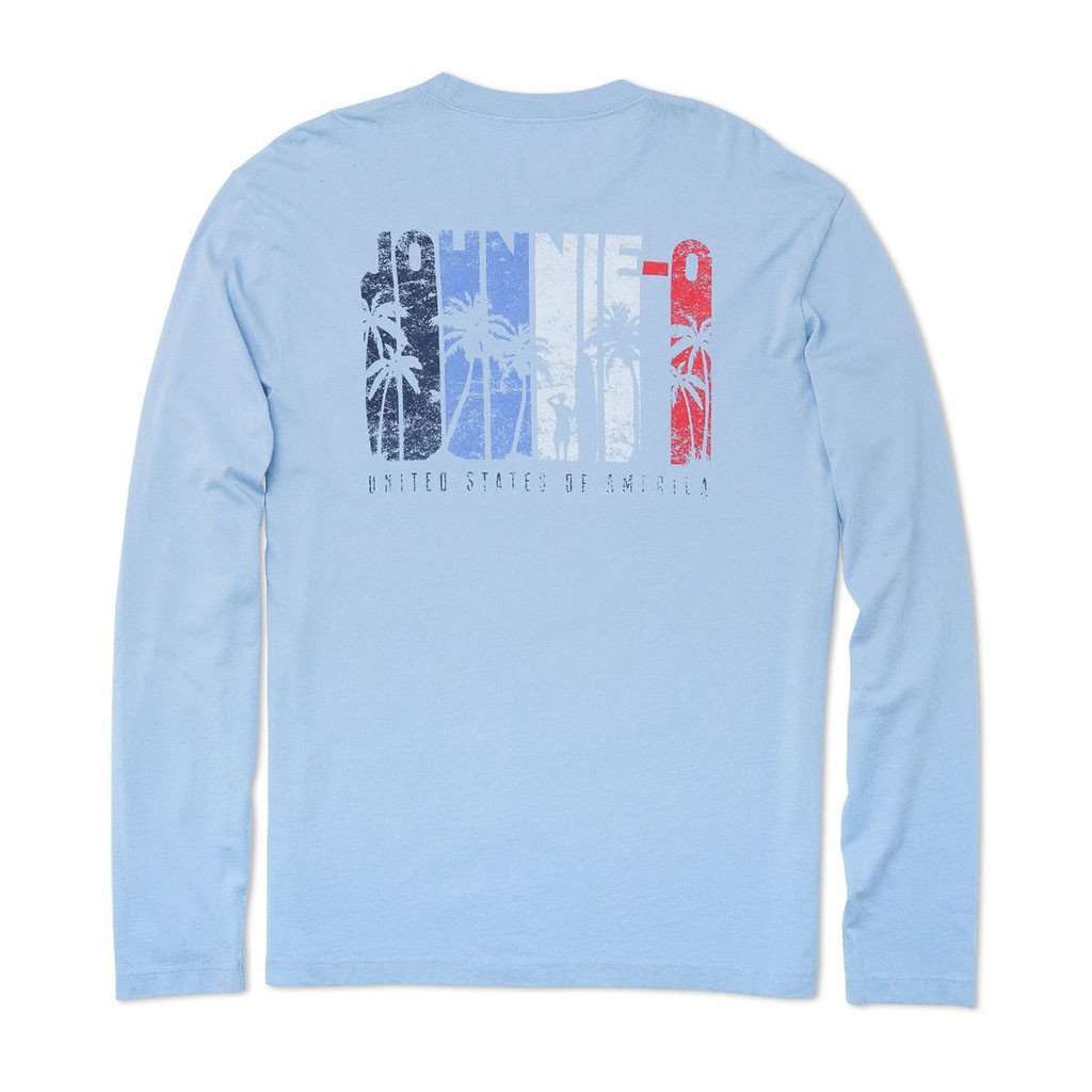 Sumatra Long Sleeve T-Shirt in Gulf Blue by Johnnie-O - Country Club Prep