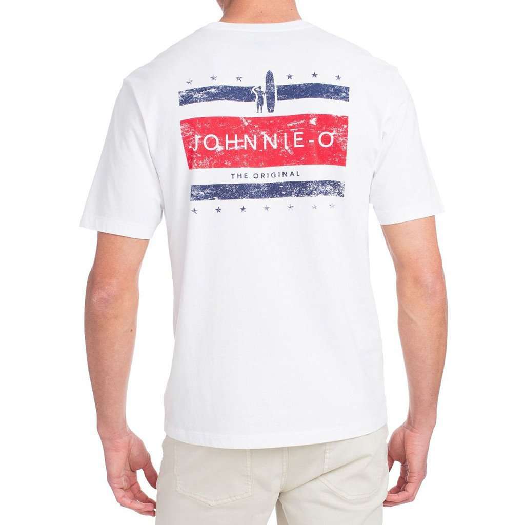 Union T-Shirt in White by Johnnie-O - Country Club Prep