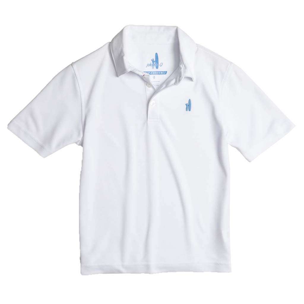 Youth Fairway Prep-Formance Polo in White by Johnnie-O - Country Club Prep