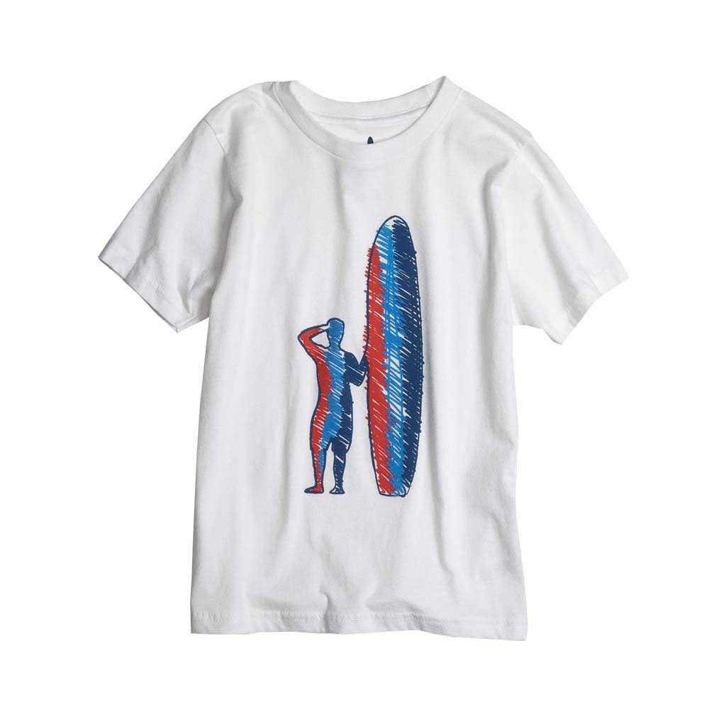 Youth Marker T-Shirt in White by Johnnie-O - Country Club Prep