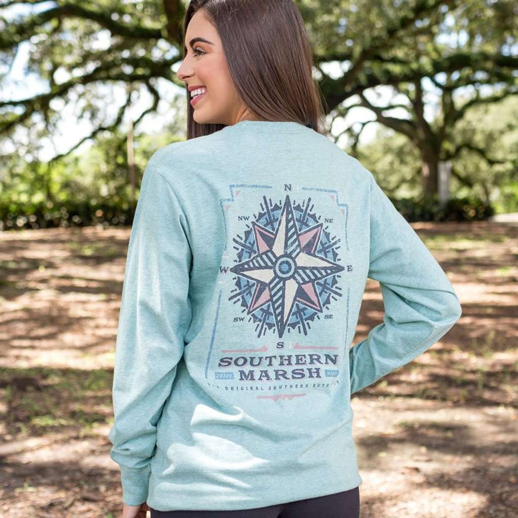 Long Sleeve Branding Compass Tee by Southern Marsh - Country Club Prep