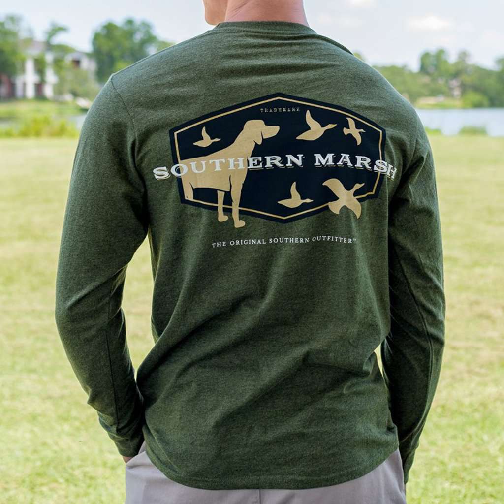 Long Sleeve Branding Hunting Dog Tee by Southern Marsh - Country Club Prep