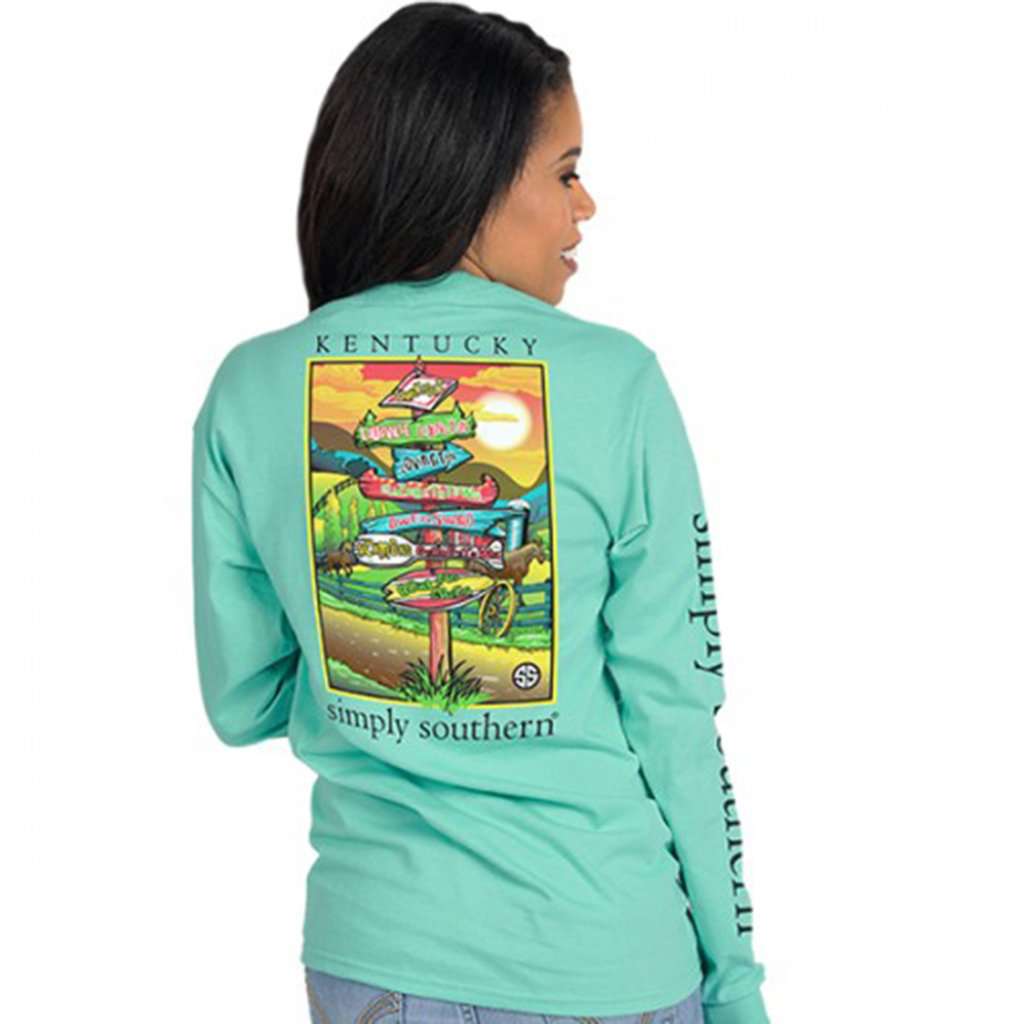 Long Sleeve Kentucky State Tee by Simply Southern - Country Club Prep