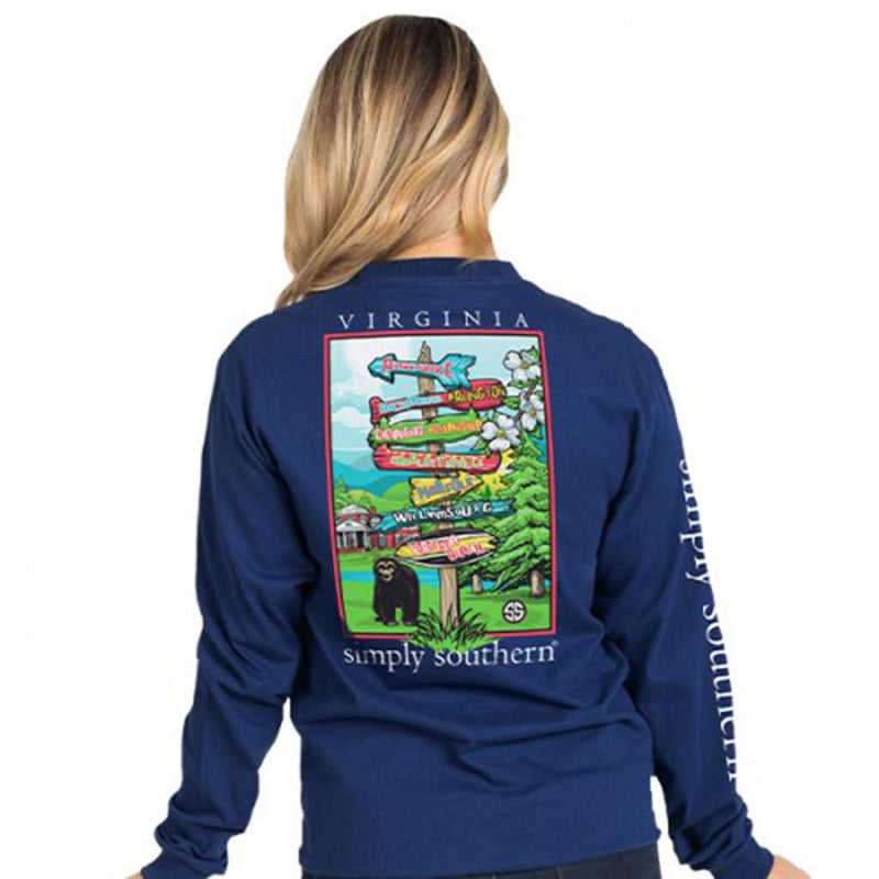 Long Sleeve Virginia State Tee by Simply Southern - Country Club Prep