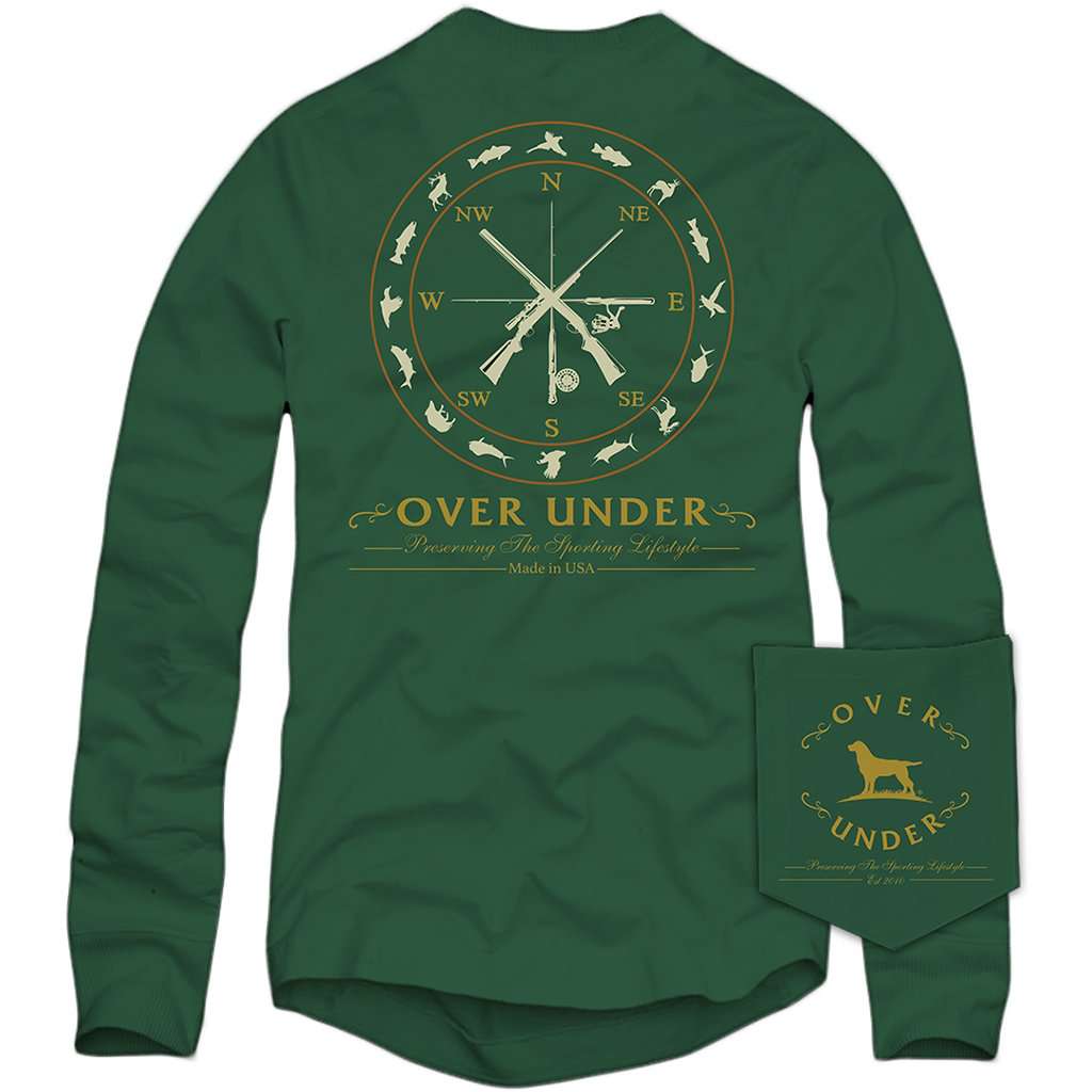 Long Sleeve Sportsman's Compass T-Shirt by Over Under Clothing - Country Club Prep