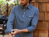 Long Sleeve Players Shirt in Blue Steel by Criquet - Country Club Prep