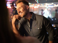 Long Sleeve Players Shirt in Blue Steel by Criquet - Country Club Prep