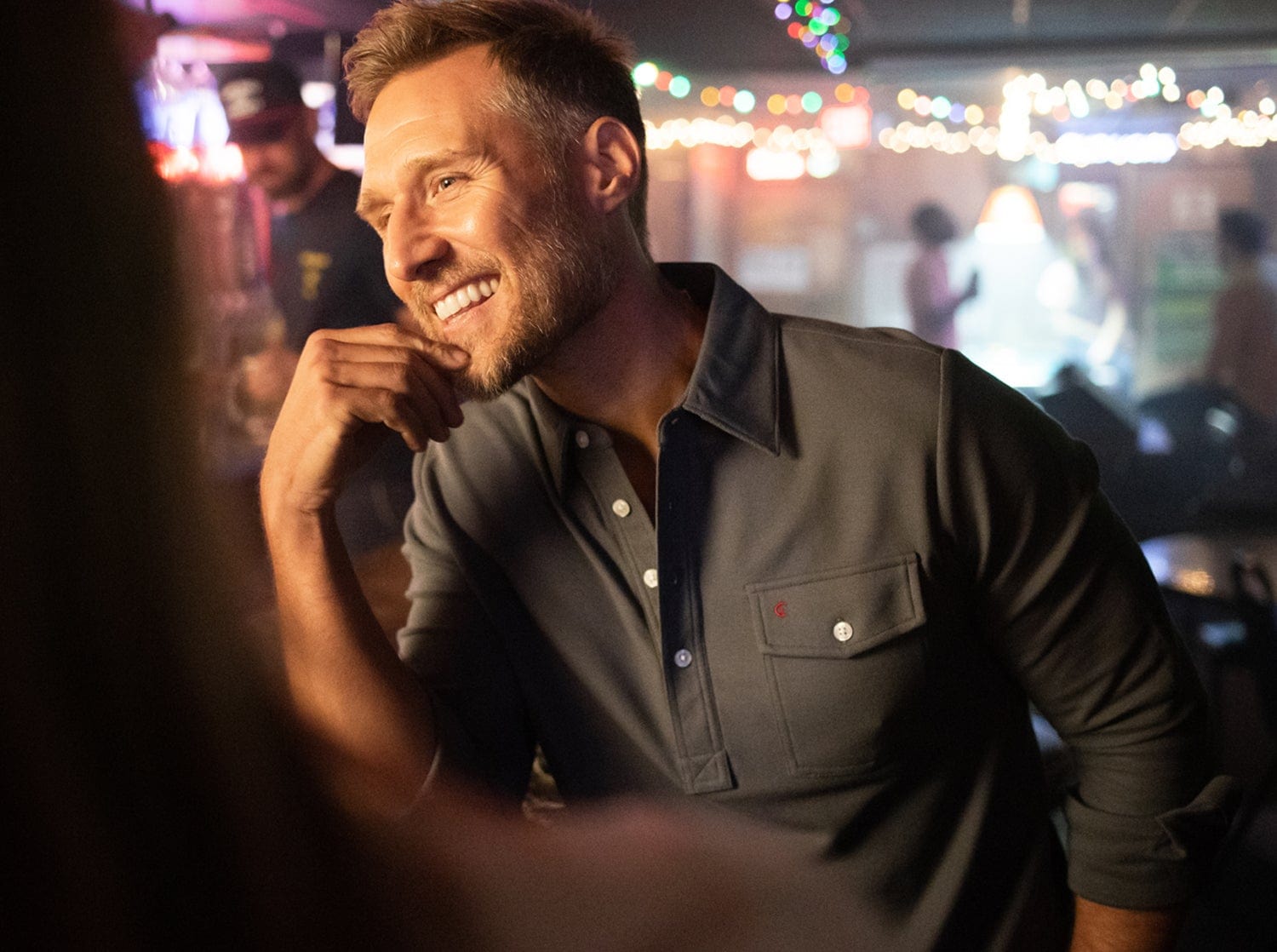 Long Sleeve Players Shirt in Blue Steel by Criquet - Country Club Prep
