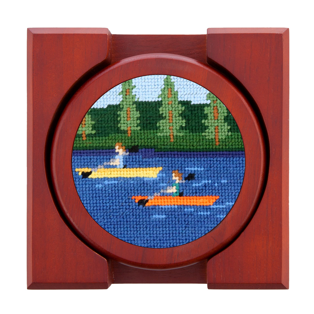 Lake Water Sports Needlepoint Coasters by Smathers & Branson - Country Club Prep