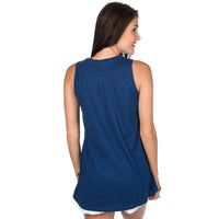 Ali Slub Top in Navy by Lauren James - Country Club Prep