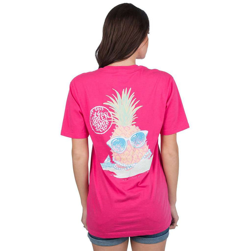 Preppy Pineapple Tee in Raspberry by Lauren James - Country Club Prep
