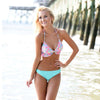Floral Ruffle Halter Bikini Top by Lauren James - Country Club Prep
