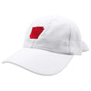 Arkansas Seersucker Bow Hat in White with Red by Lauren James - Country Club Prep