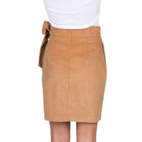 Corduroy Wrap Skirt in Camel by Lauren James - Country Club Prep