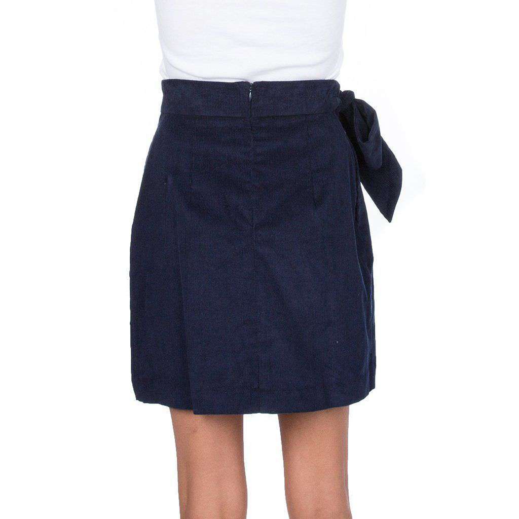 Corduroy Wrap Skirt in Navy by Lauren James - Country Club Prep