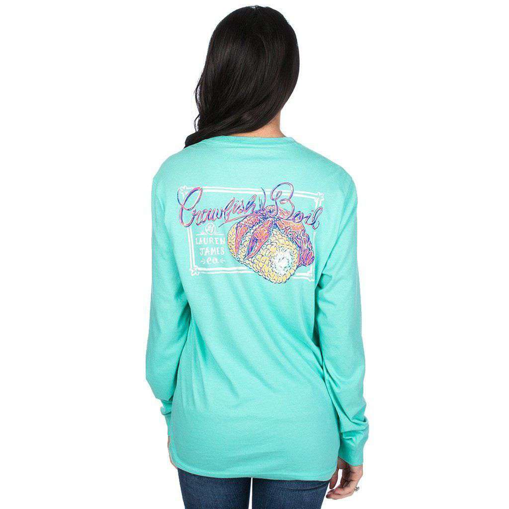 Crawfish Boil Long Sleeve Tee in Seafoam by Lauren James - Country Club Prep