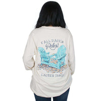 Fall Back Long Sleeve Tee in Ivory by Lauren James - Country Club Prep