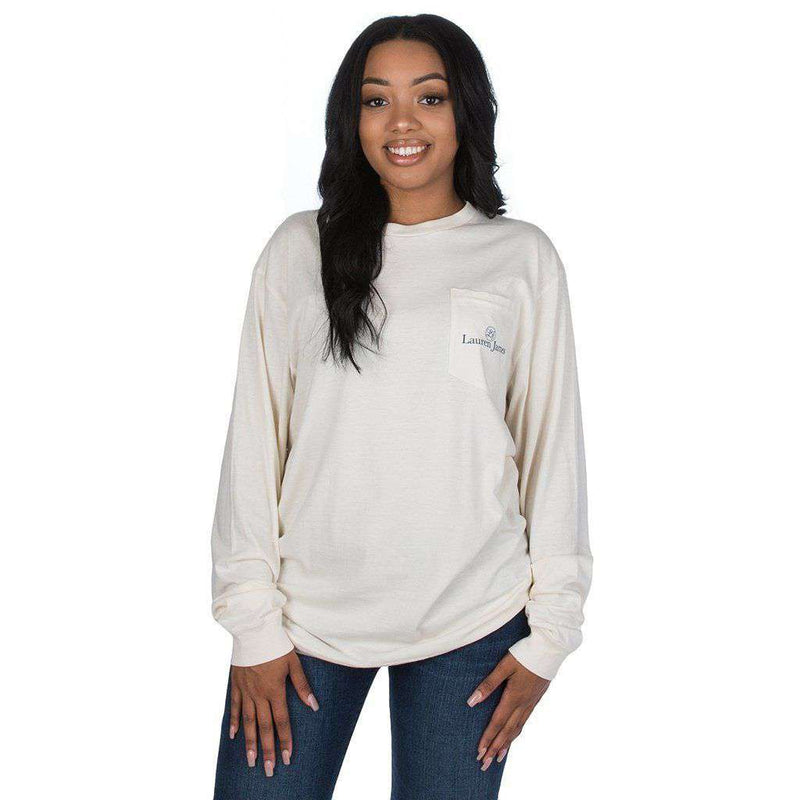 Fall Back Long Sleeve Tee in Ivory by Lauren James - Country Club Prep