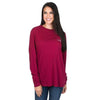 First Mate Long Sleeve Tee in Cranberry Red by Lauren James - Country Club Prep