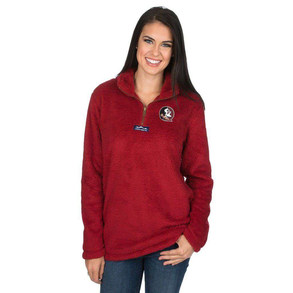 Florida State Linden Sherpa Pullover in Crimson by Lauren James