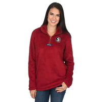 Florida State Linden Sherpa Pullover in Crimson by Lauren James - Country Club Prep