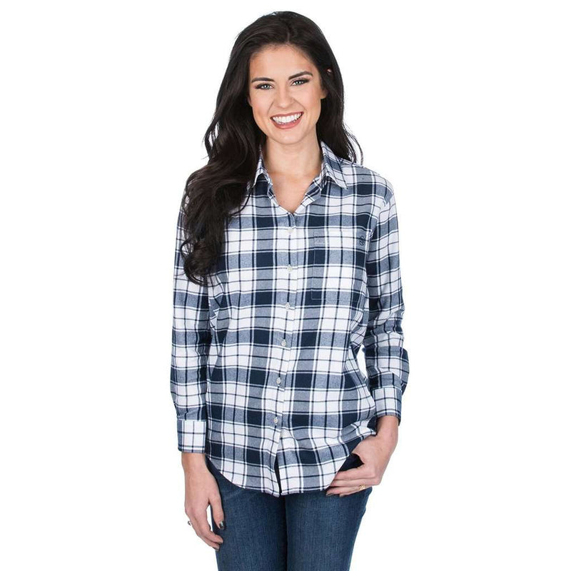 Lauren James Hayden Boyfriend Flannel in Navy – Country Club Prep