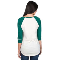 Heathered Baseball 3/4 Tee in Evergreen by Lauren James - Country Club Prep