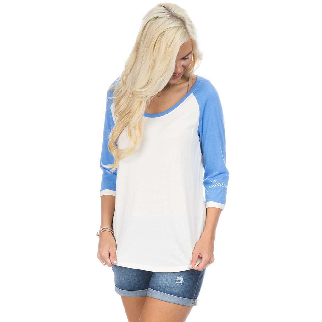 Heathered Baseball Tee in Delta Blue by Lauren James - Country Club Prep