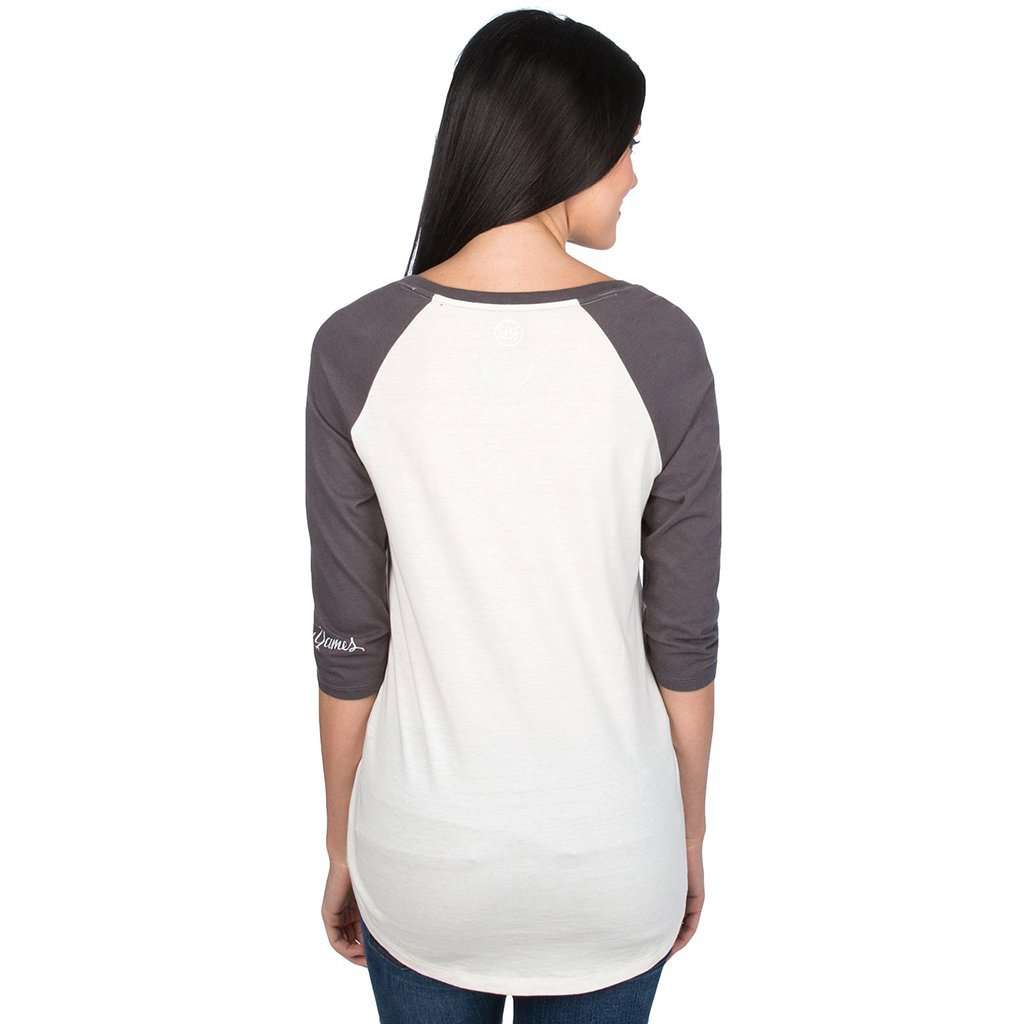 Heathered Baseball Tee in Grey by Lauren James - Country Club Prep