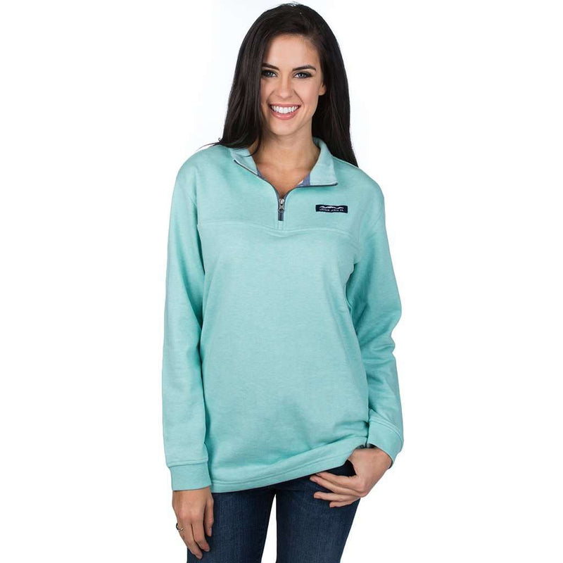 Heathered Whitacre Pullover in Aruba Blue by Lauren James - Country Club Prep