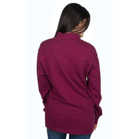 Heathered Whitacre Pullover in Cranberry by Lauren James - Country Club Prep