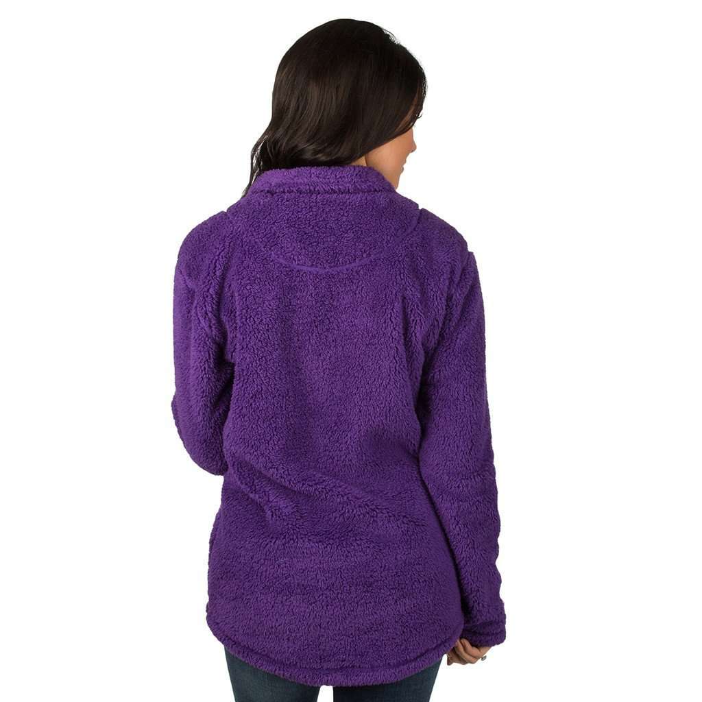 Lauren James Linden Sherpa Pullover in Purple Country Club Prep