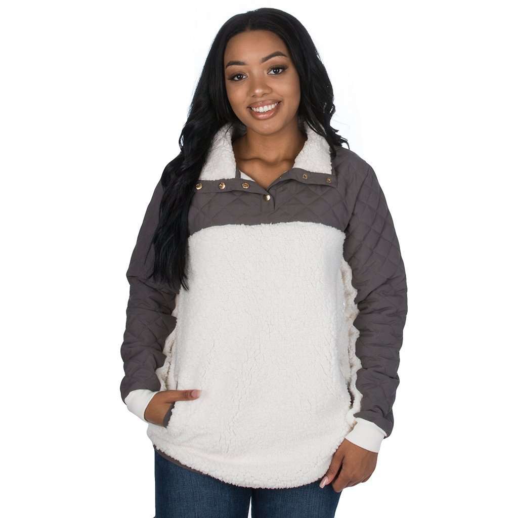 Logan Quilted Pullover in Eiffel Grey by Lauren James - Country Club Prep