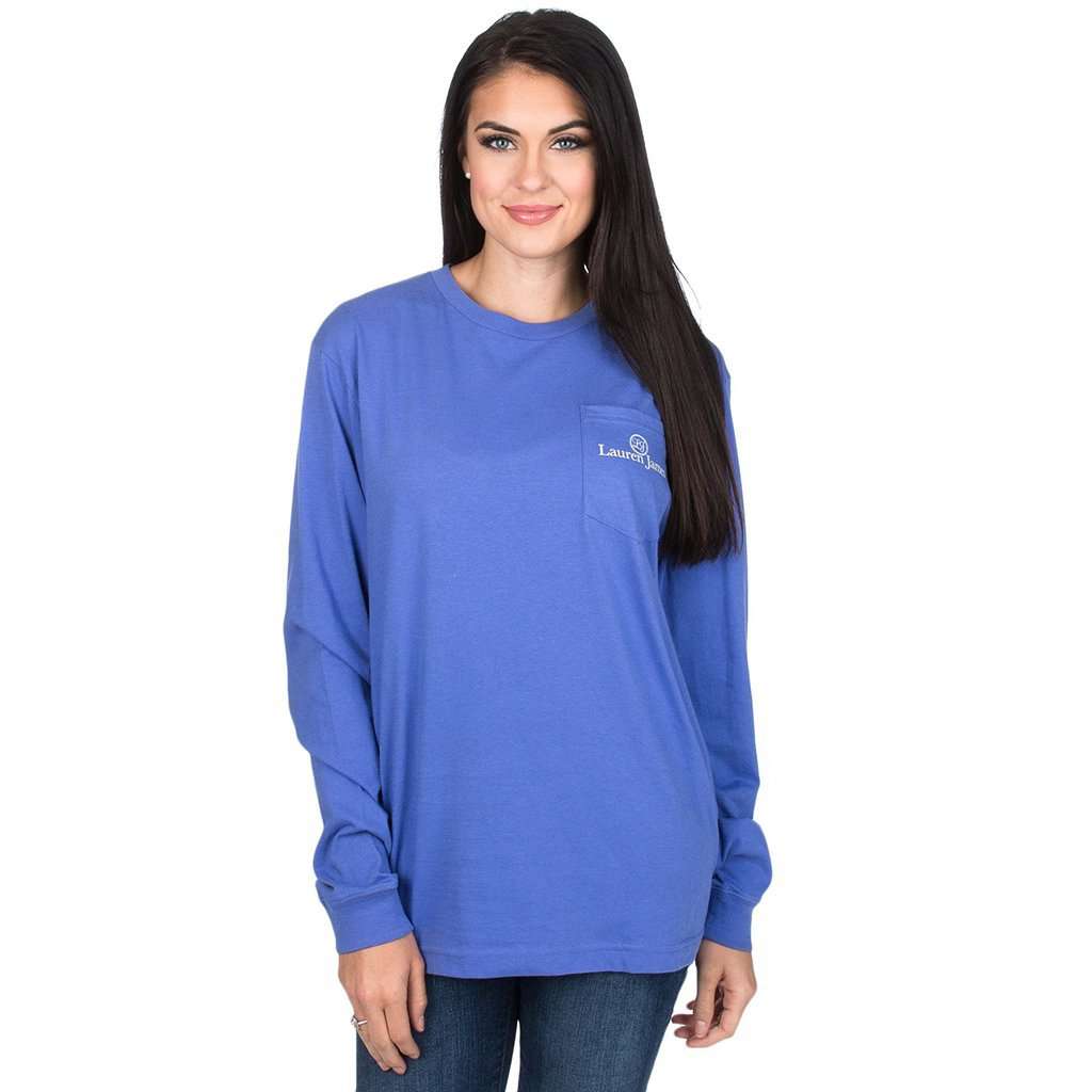 Peace & Pearls Long Sleeve Tee in Violet by Lauren James - Country Club Prep